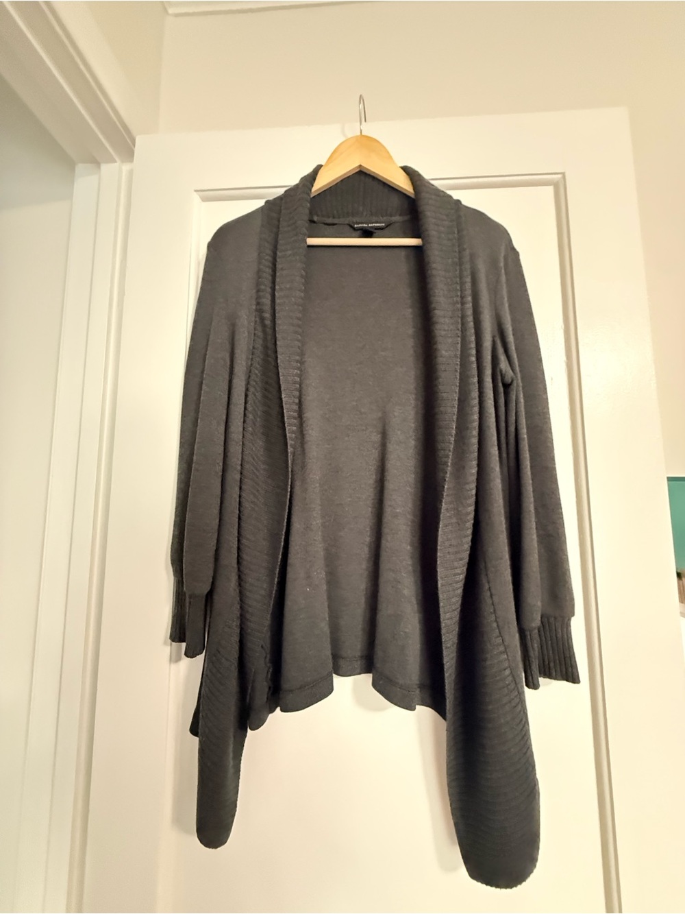 Banana Republic Charcoal Open-Front Shawl Cardigan